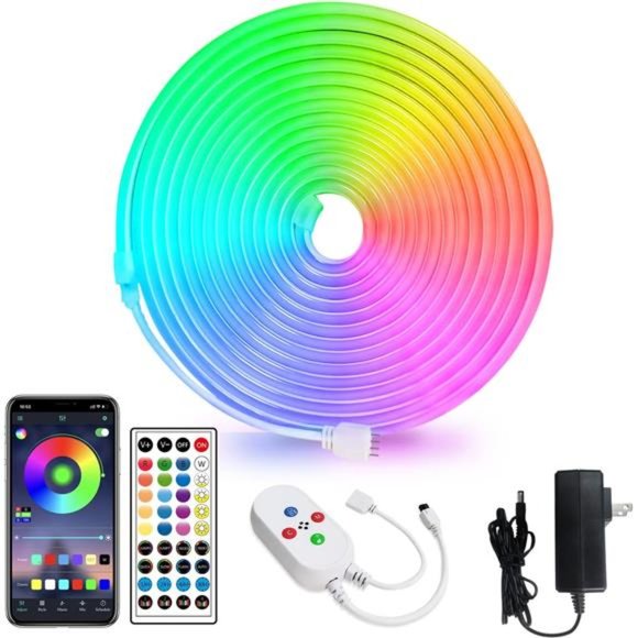 16.4ft LED neon Lights with Remote APP Control IP65 Waterproof Flexible Neon - Picture 1 of 7